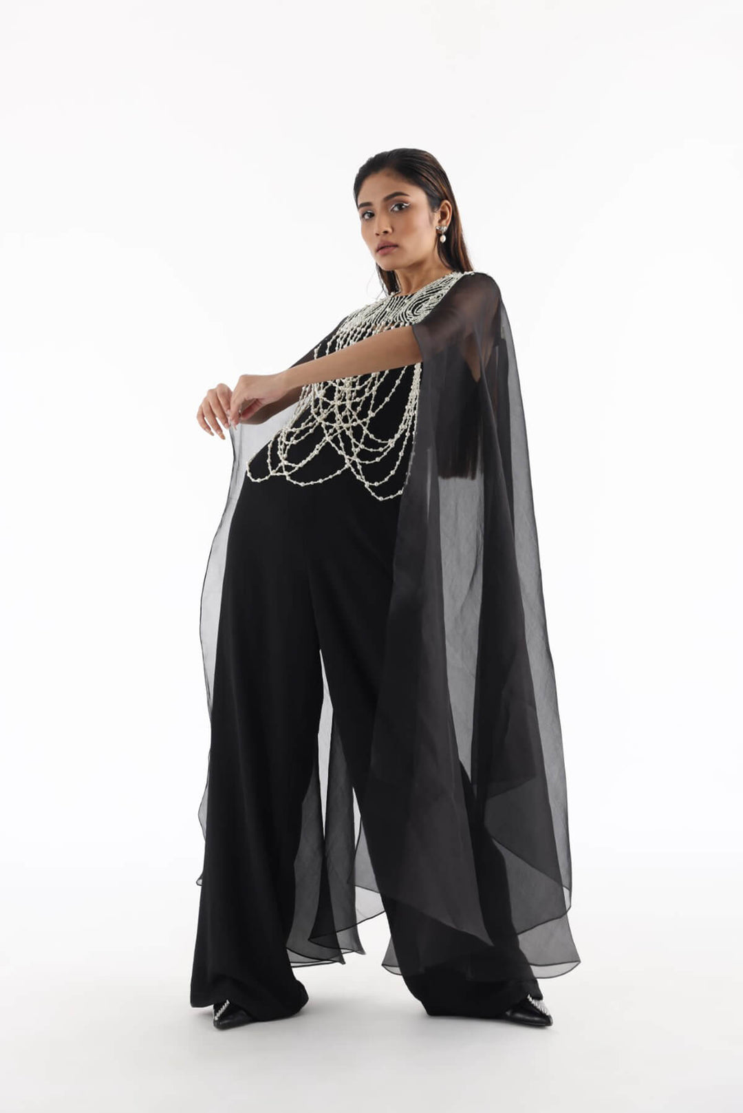 Black Pearl Cape with Jumpsuit