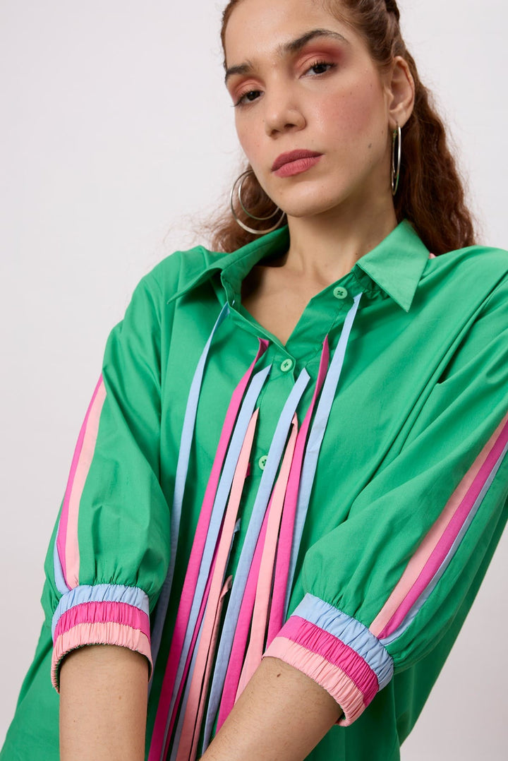 Reese Shirt Sporty cuffed sleeves with coloublock tape