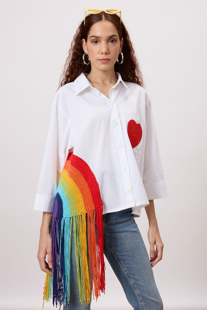 Rainbow Shirt The happiness shirt - A classic box fit crop shirt