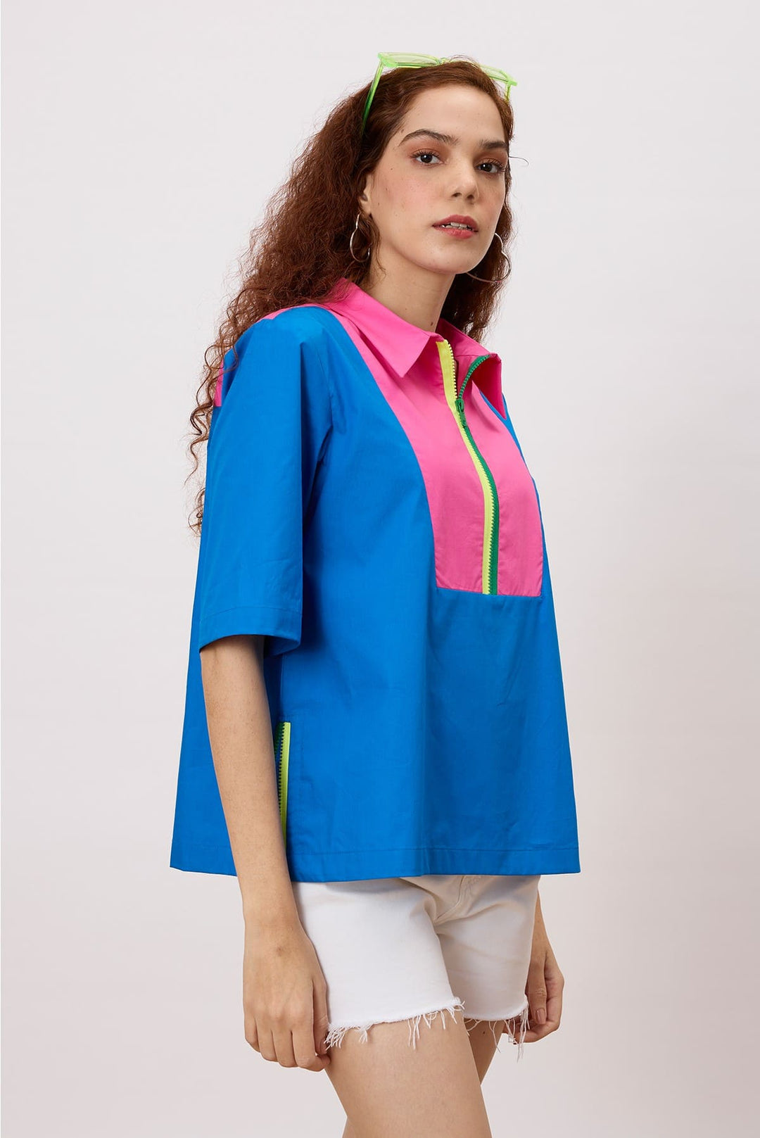 Bexley Top An easy, boxy top with a contrast coloured collar and yoke