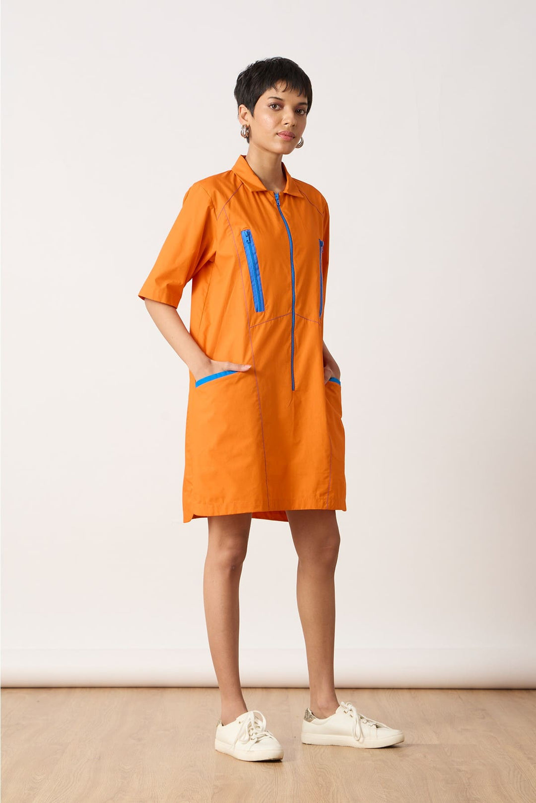 Dawson Dress A chic, a-line dress with contrast zippers,