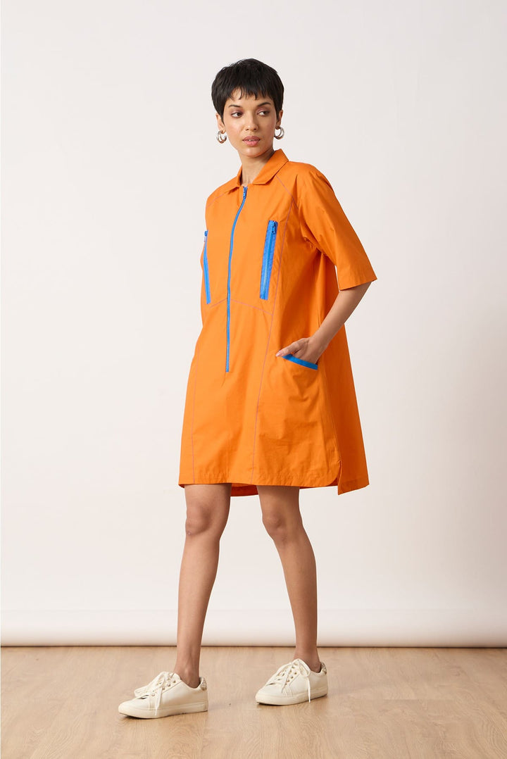 Dawson Dress A chic, a-line dress with contrast zippers,