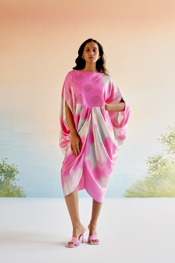 Echo Garden Pink Silk Dress