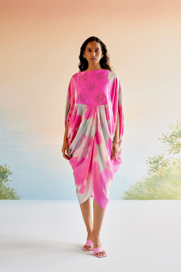 Echo Garden Pink Silk Dress