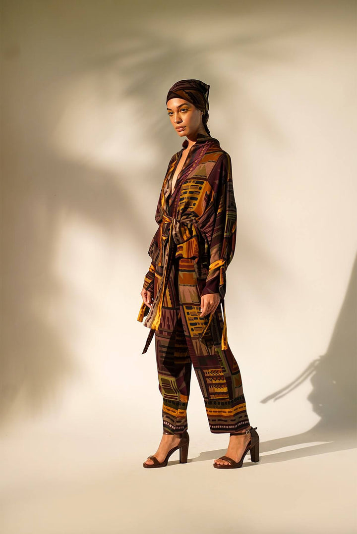 Multicolour Abstract Print Coord Set