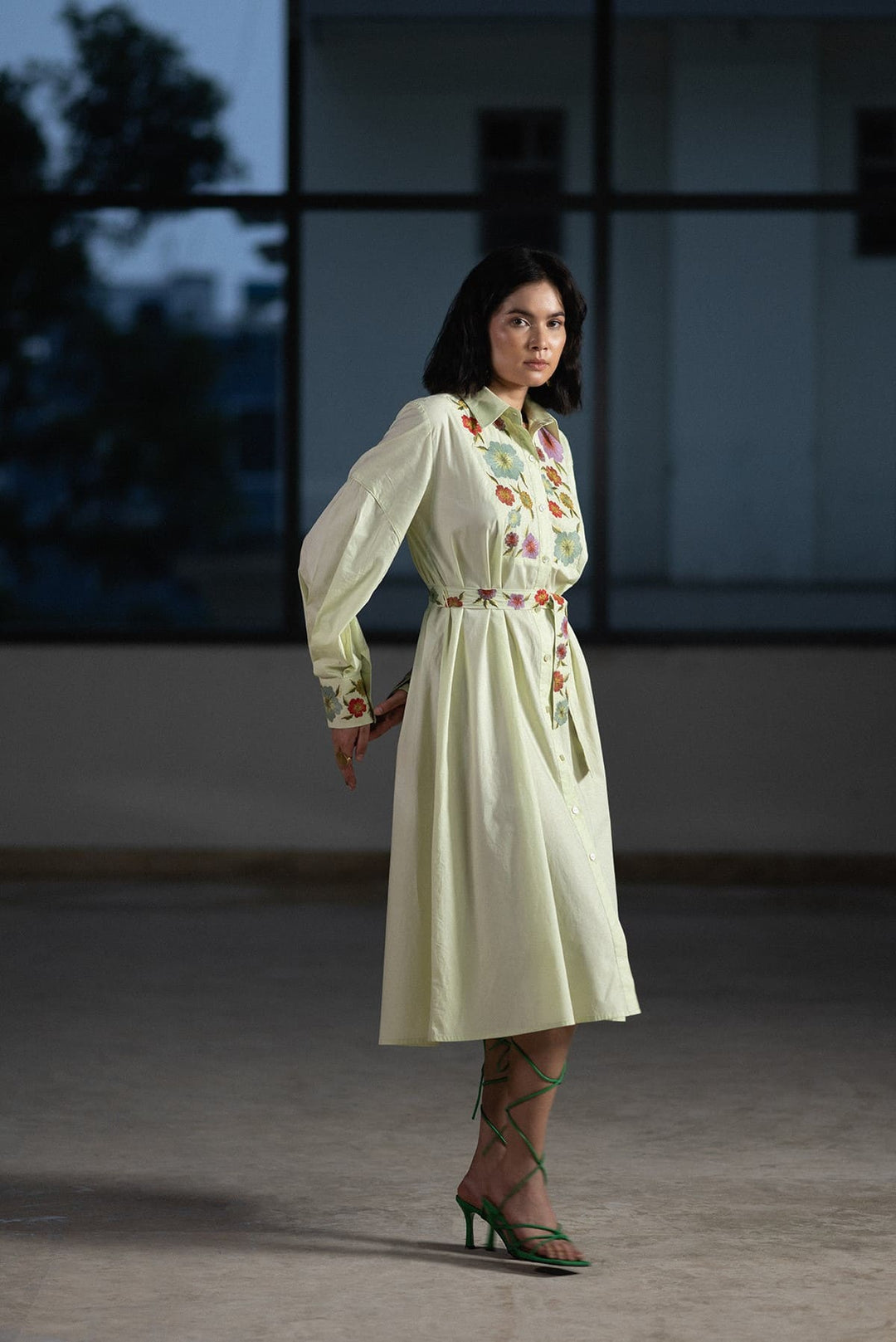 Mint Bouquet Shirt Dress