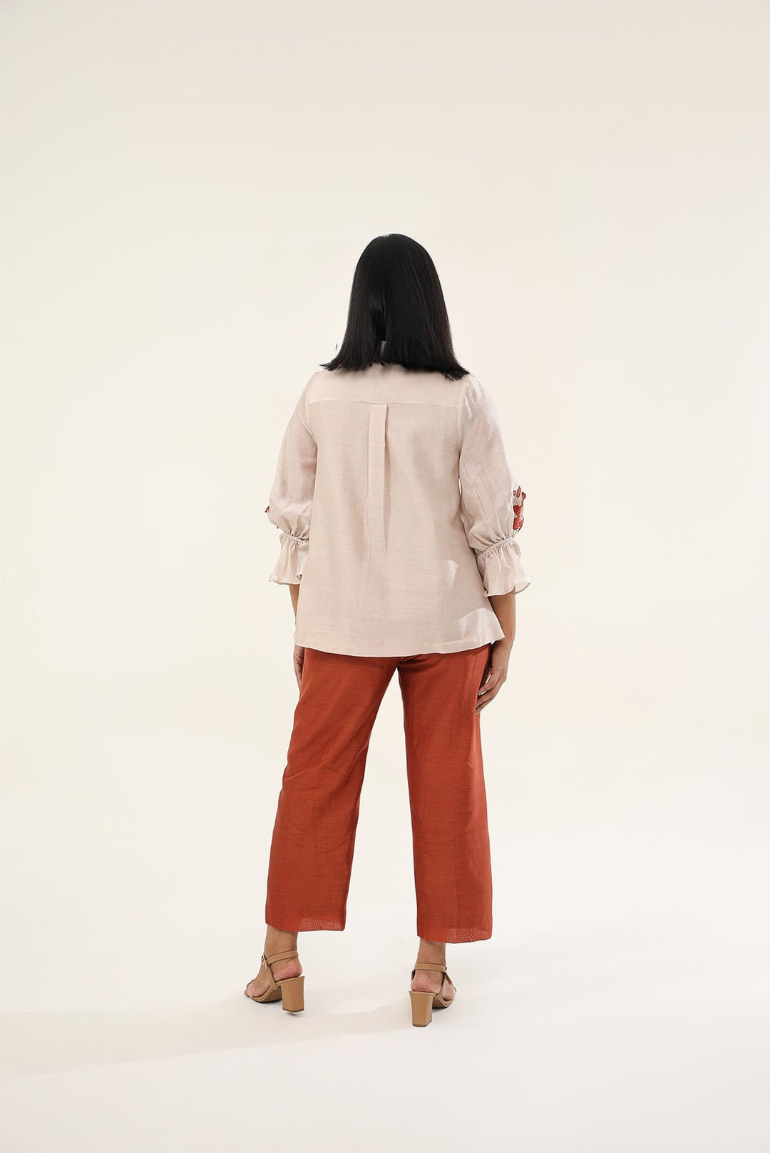 Jasmine Shirt - Off White & Rust