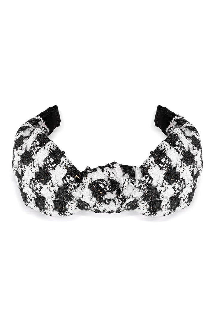HDC X Emily In Paris Black & White Tweed Knotted Hair Band