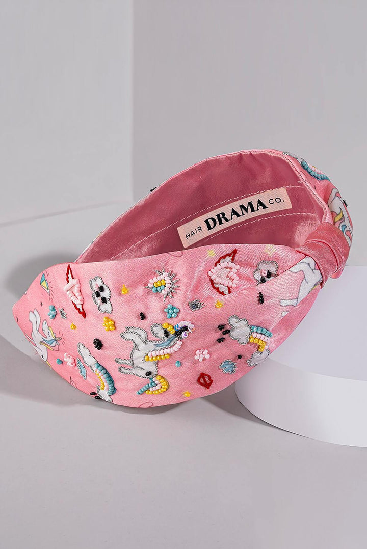 Unicorn Knotted Hair Band - Pink