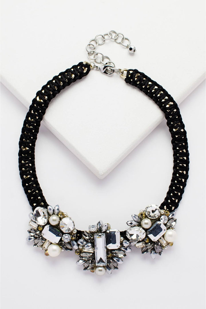 Celine Crystal Cluster Collar Statement Necklace