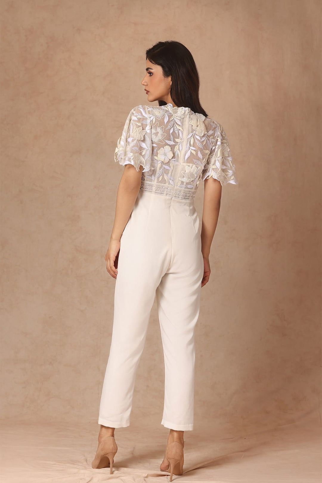 Bell Sleeves Embroidered Jumpsuit