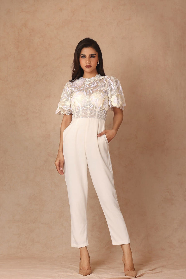 Bell Sleeves Embroidered Jumpsuit