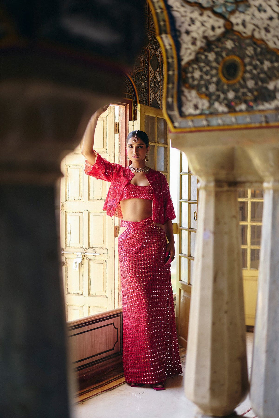 Red Mirror Choli