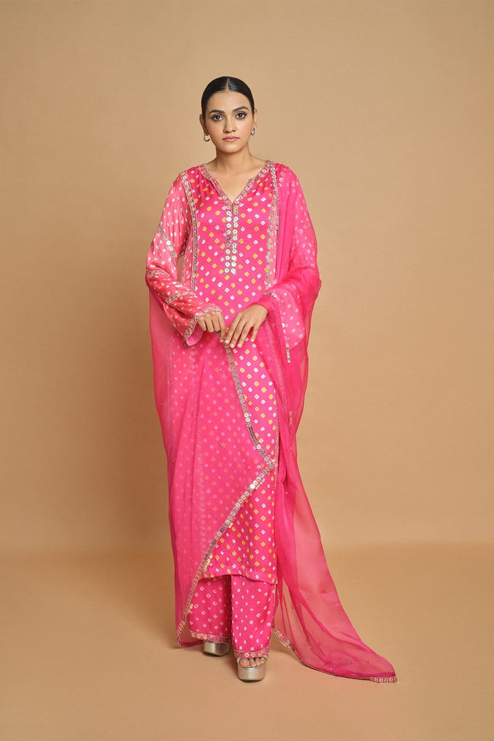 Pink/Peach Panel Kurta