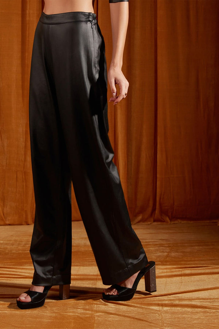 Black Straight-Fit Trousers