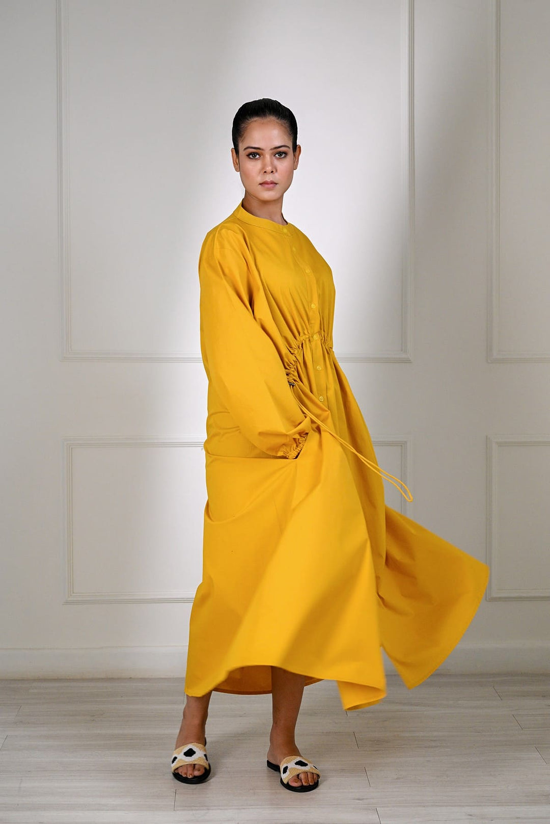 Plain Jane - Yellow Draw String Dress