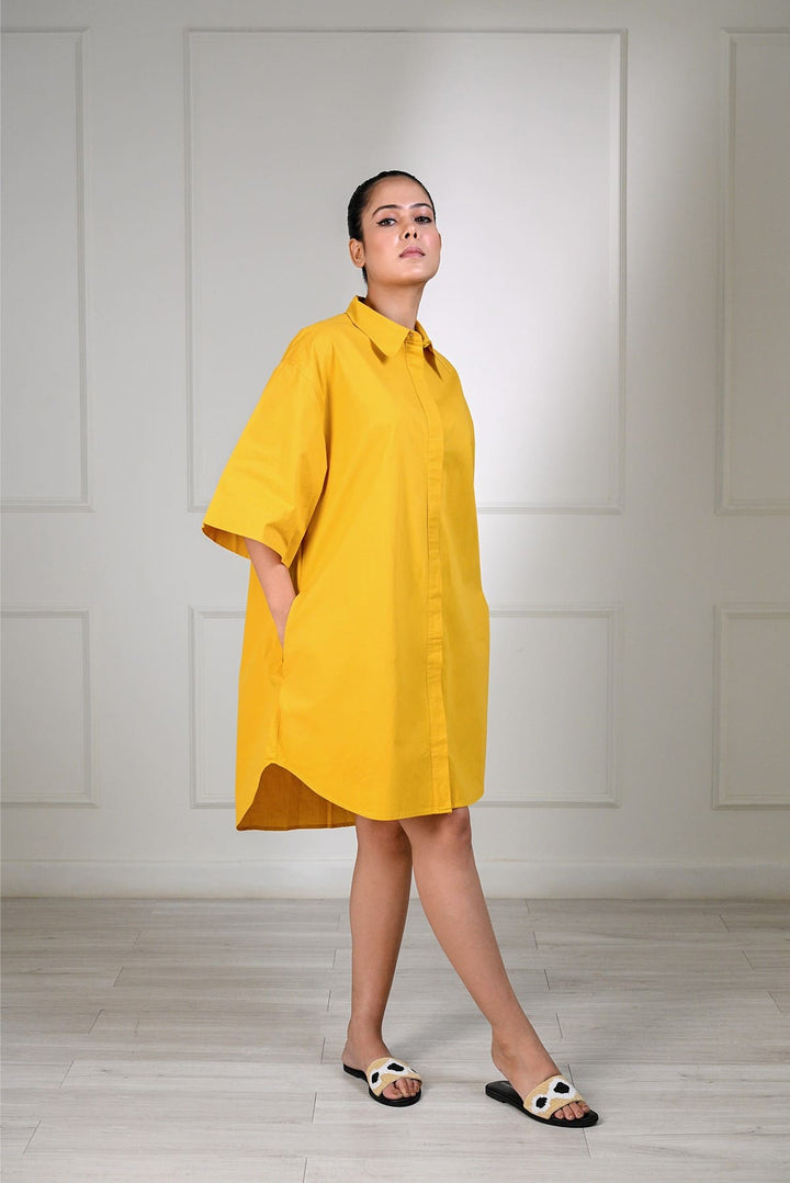 Classic Shirt Dress - Yellow