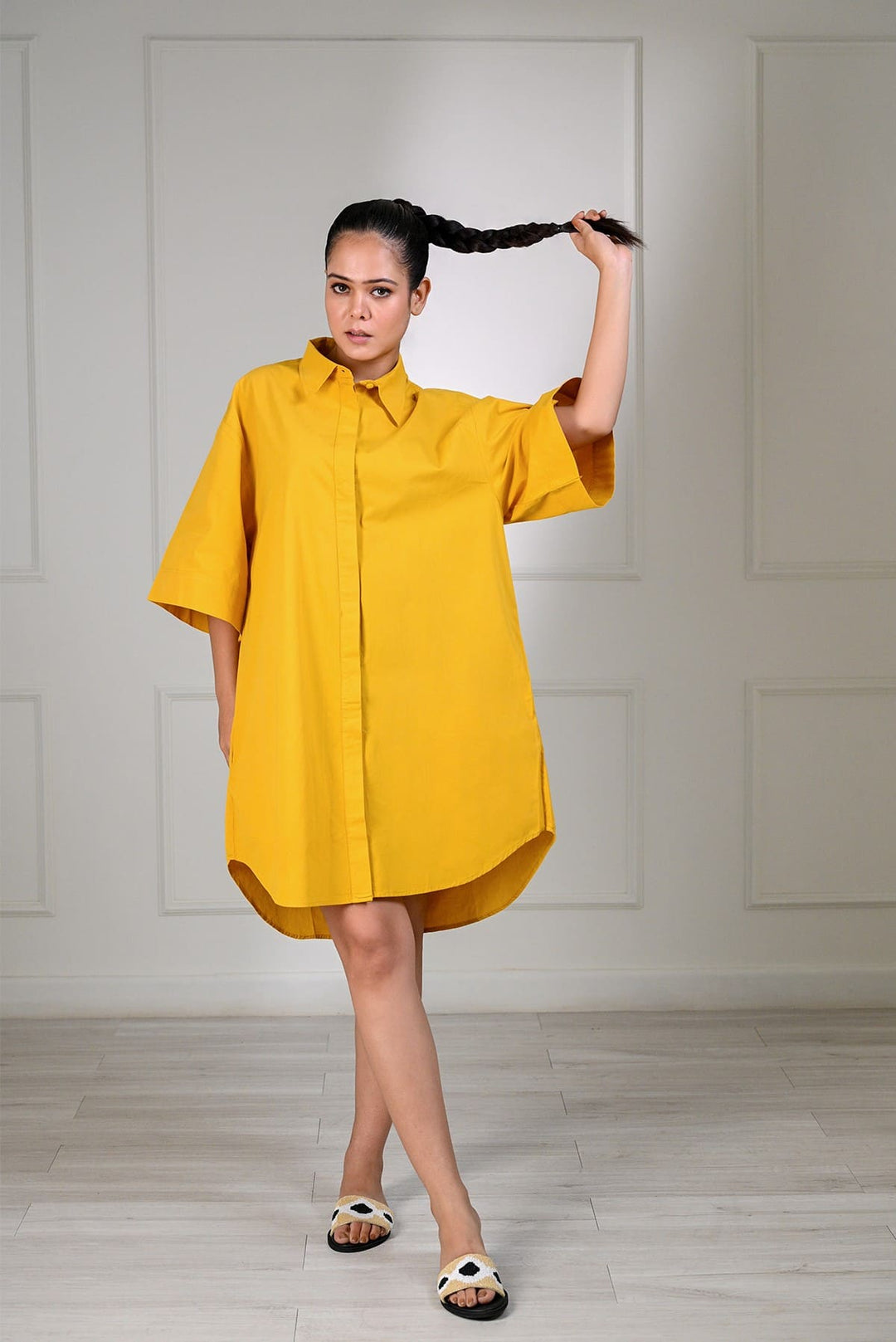 Classic Shirt Dress - Yellow