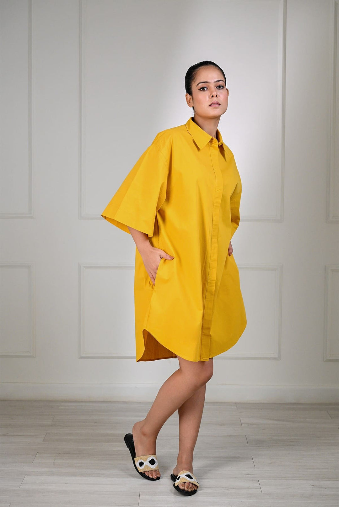 Classic Shirt Dress - Yellow