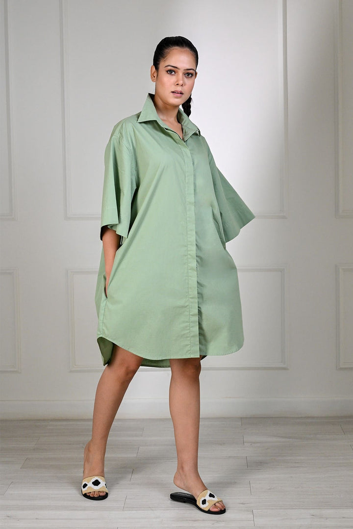 Classic Shirt Dress - Sage