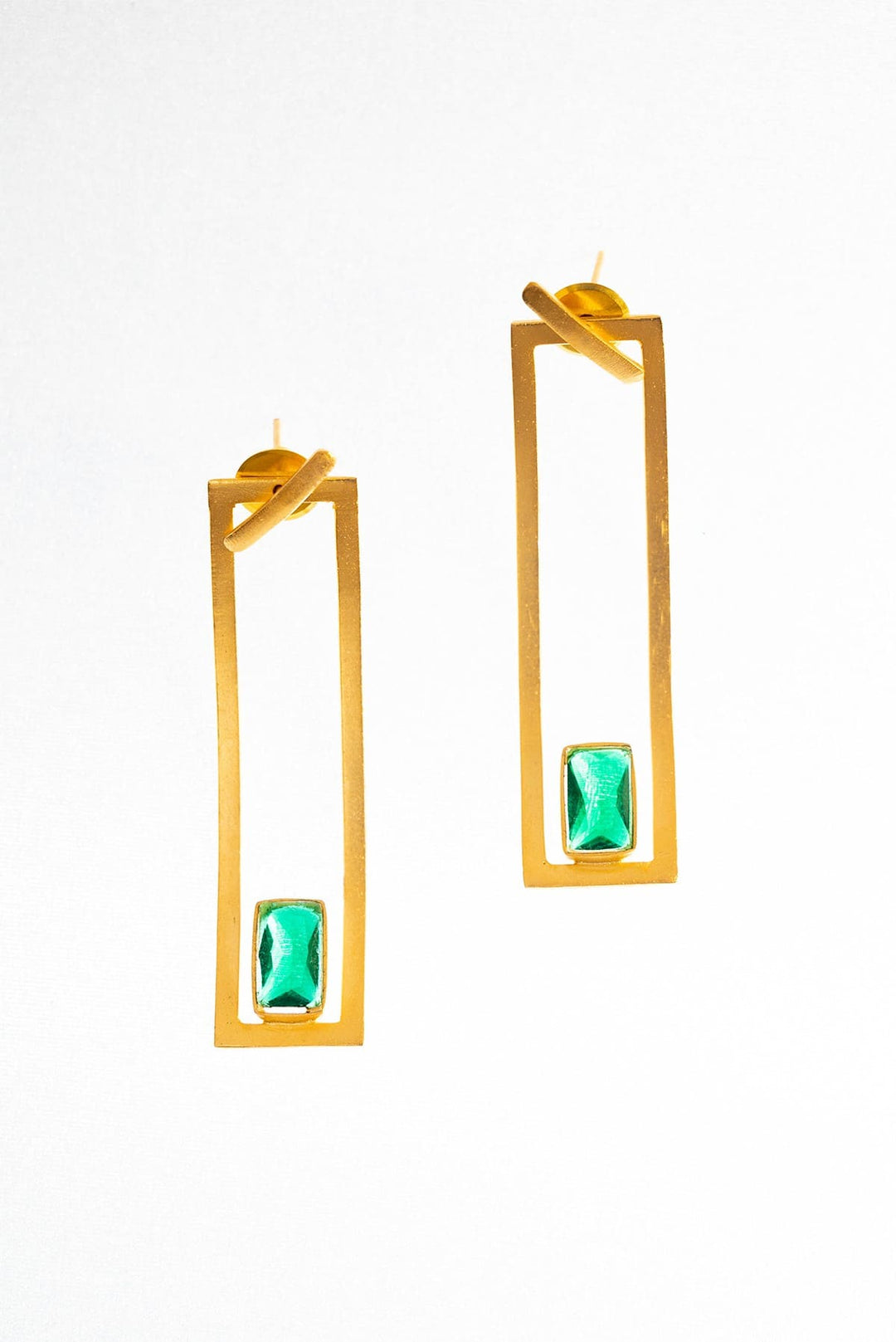 Emerald Elegance Green Hanging Earrings