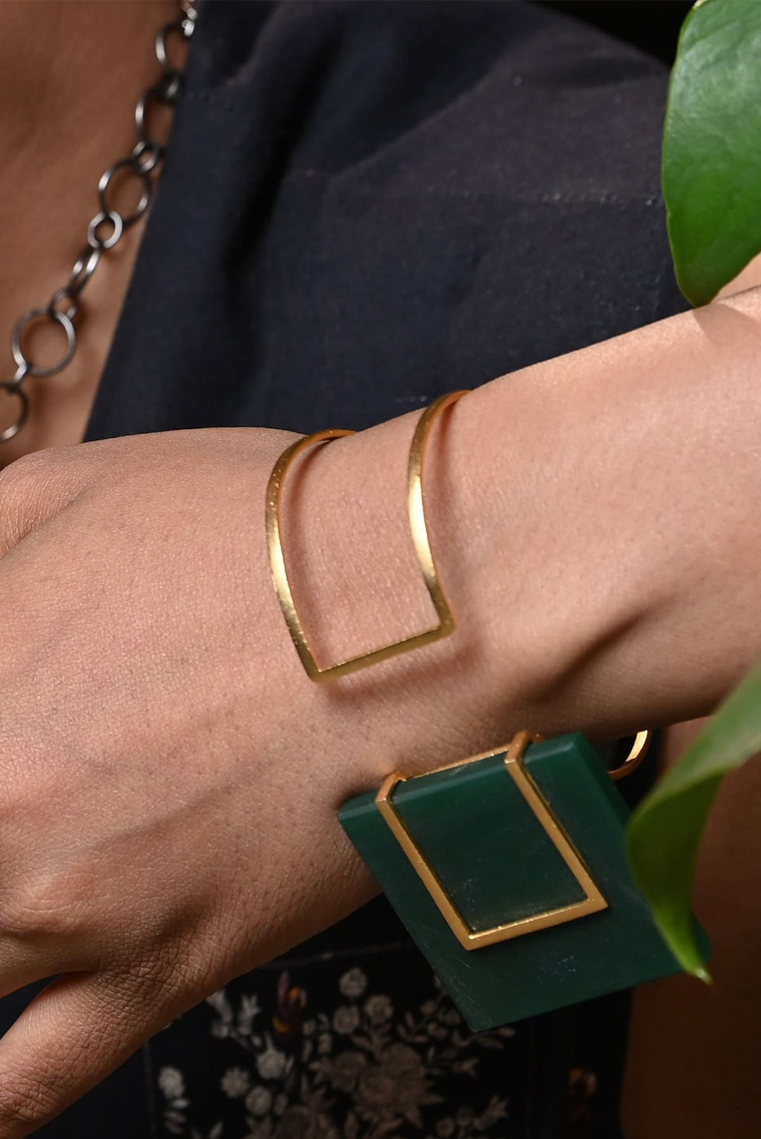 Verdant Verve: Bold Green Bracelet