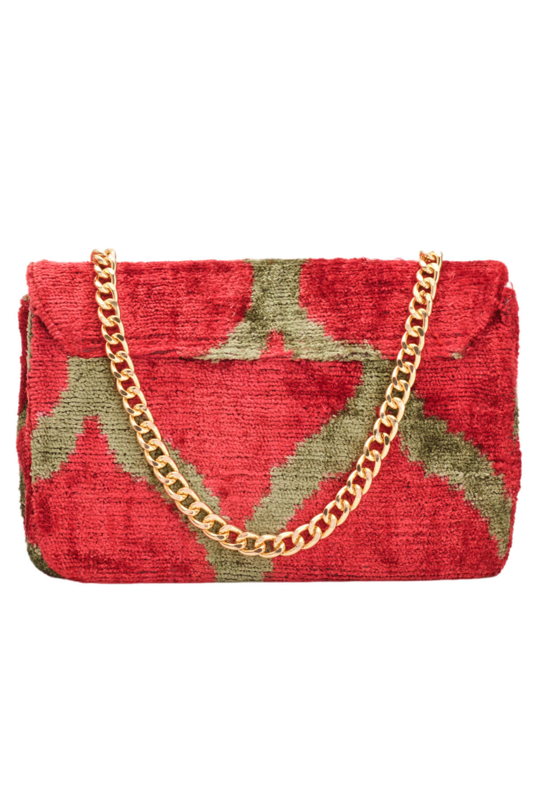 Red-Gold Velvet Silk Sling Bag