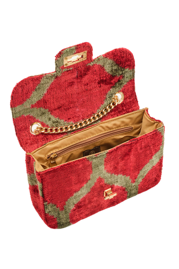 Red-Gold Velvet Silk Sling Bag